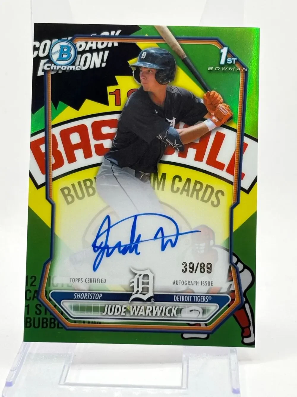 2026 Bowman Chrome Jude Warwick 1st PackFractor Auto 39/89 SP Detroit Tigers